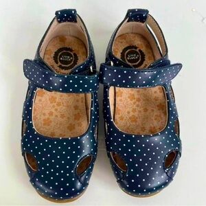 SOLD Livie & Luca leather navy polka dot shoes💙